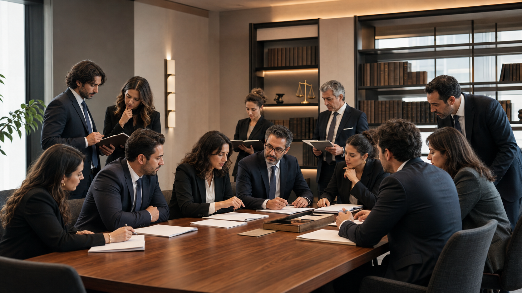 Profesyonel hukuk ekibinin ortak çalışma kültürünü temsil eden görsel